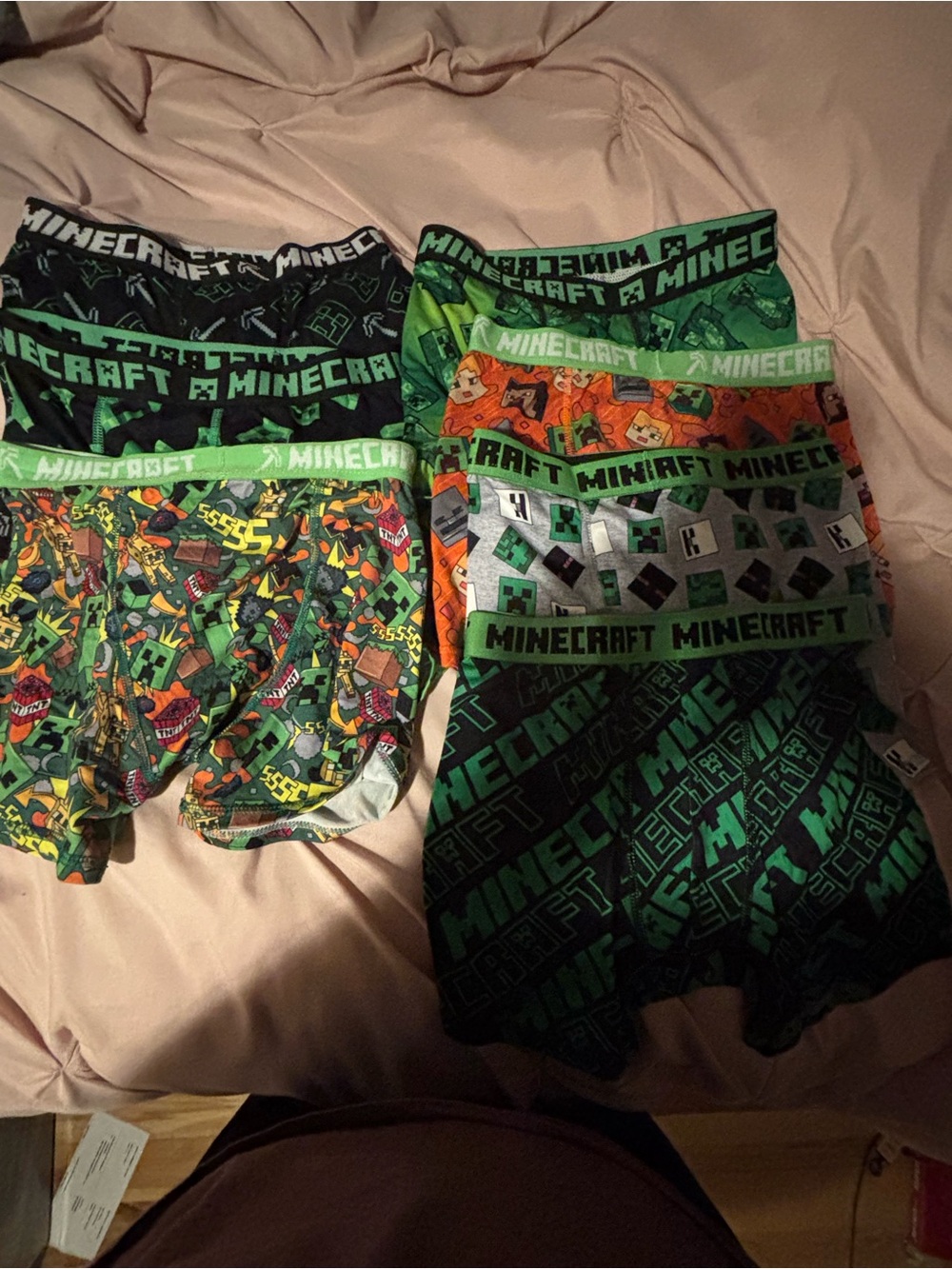 Minecraft Kids' Green Graphic Boxer Briefs - Pack of Game Prints